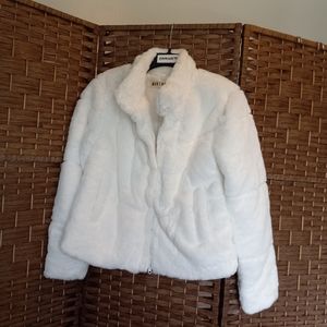 Montrez Ivory Faux Fur Cropped Teddy Jacket Winter Coat